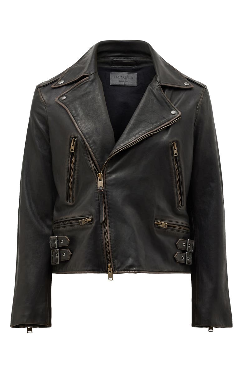 AllSaints Luca Leather Biker Jacket, Alternate, color, 