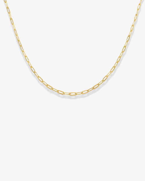 Ben Oni Gold Vermeil Dainty Paper Clip Necklace In Gold