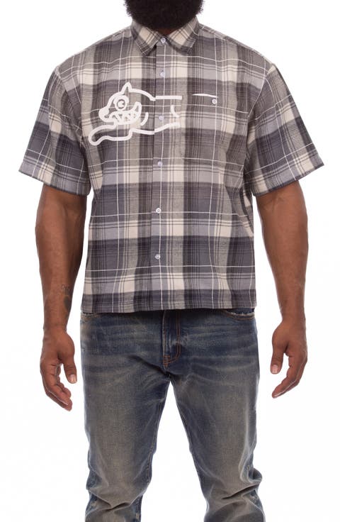 Snow Cone Plaid Short Sleeve Button-Up Shirt
