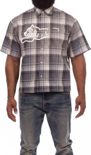ICECREAM Snow Cone Plaid Short Sleeve Button-Up Shirt