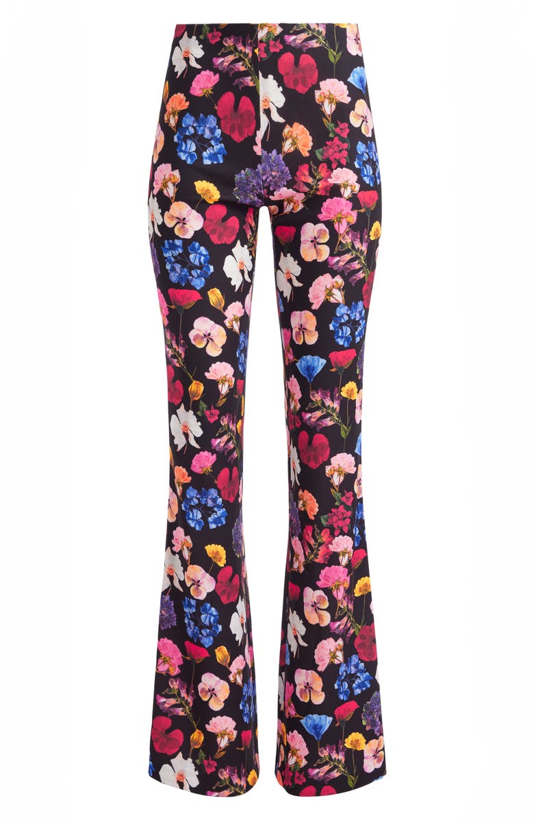 Alice + Olivia Floral High Waist Bootcut Pants, Alternate, color, 