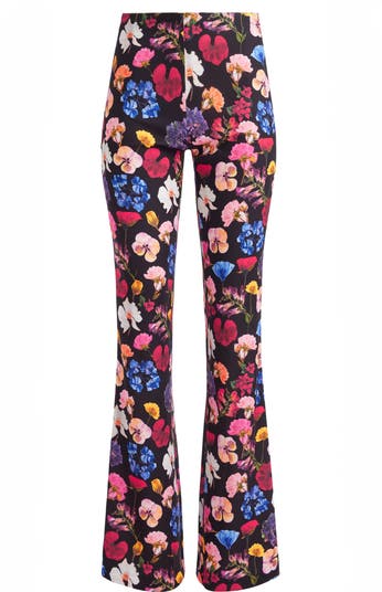 Alice + Olivia Floral High Waist Bootcut Pants | Nordstrom