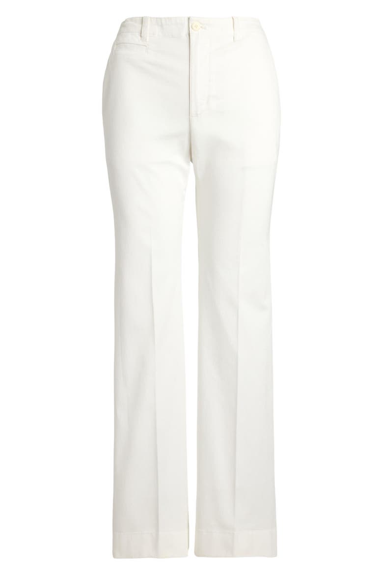 Stretch Cotton Flare Leg Chinos, Alternate, color, WHITE