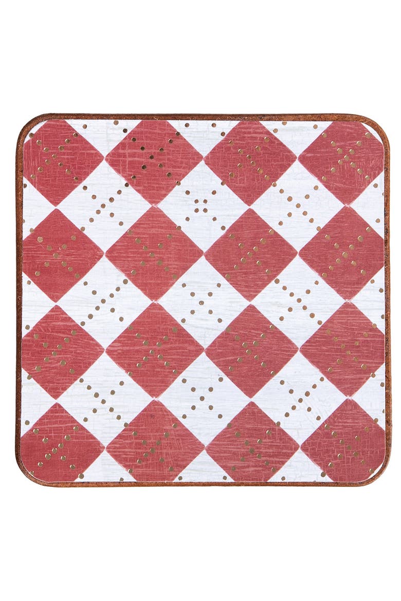 Poinsettia Christmas Coasters, Set of 4, Alternate, color, Red
