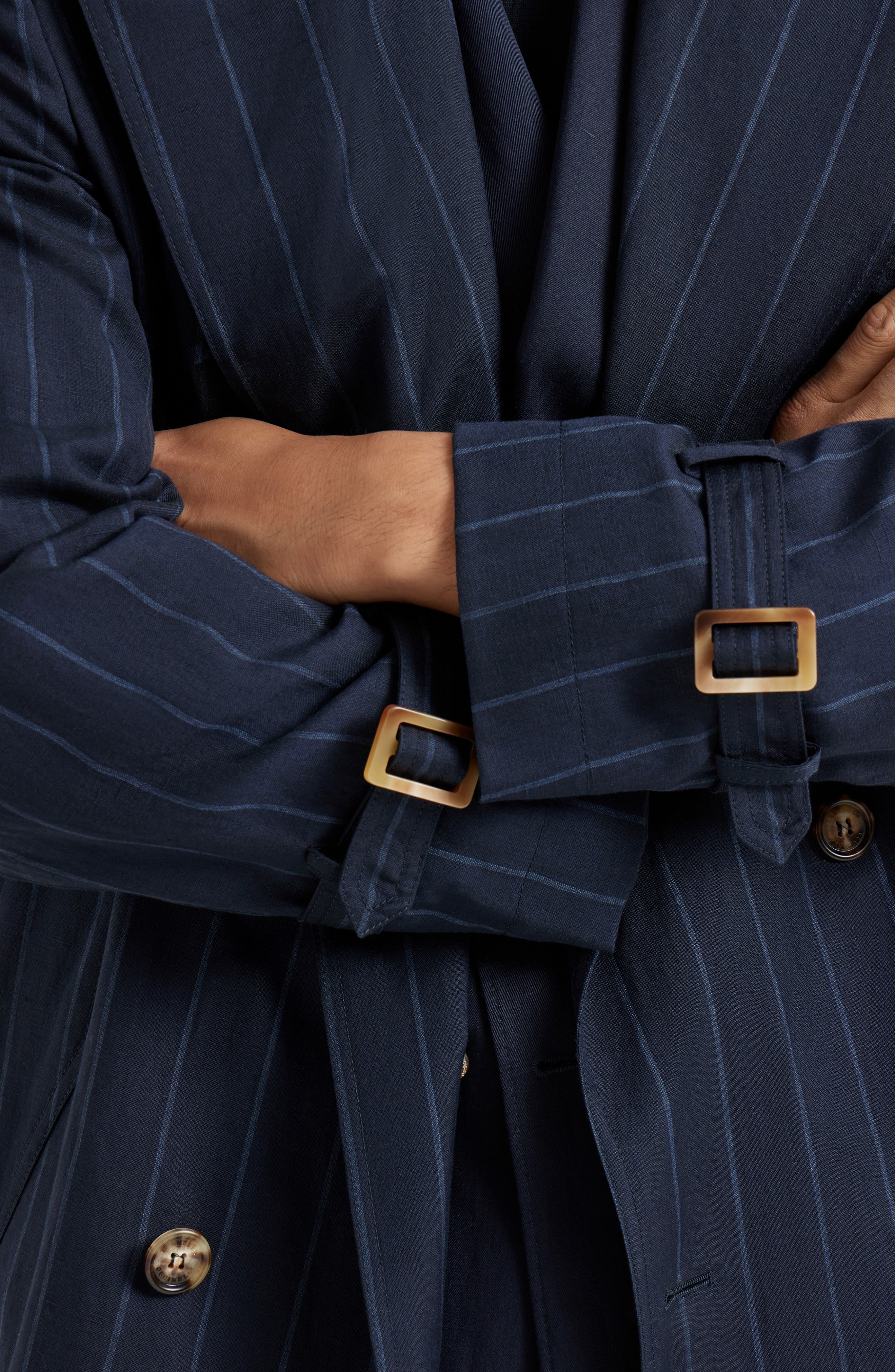 Brunello Cucinelli Chalk stripe trench (Men) | Nordstrom