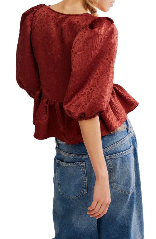Free People Pamela Embroidered Bow Crop Top In Brown
