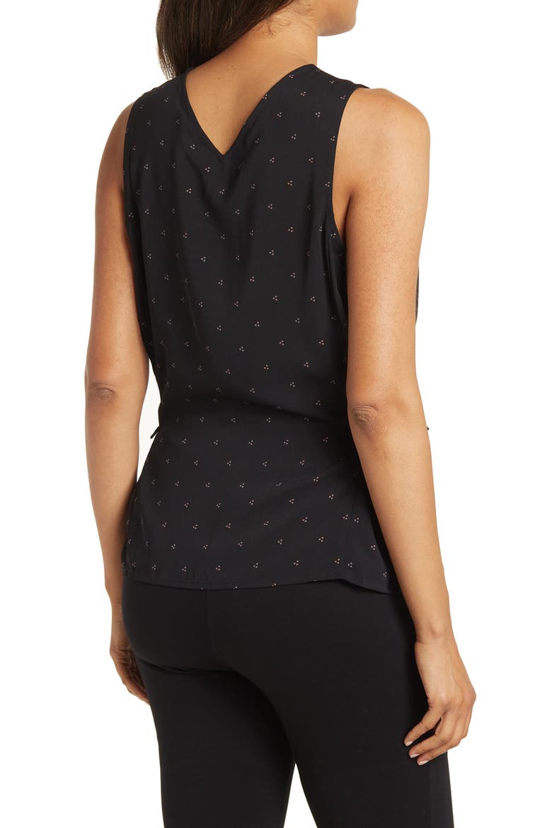 V-neck Side-tie Blouse, Alternate, color, BLACK CAMEL MINI TRIANGLE