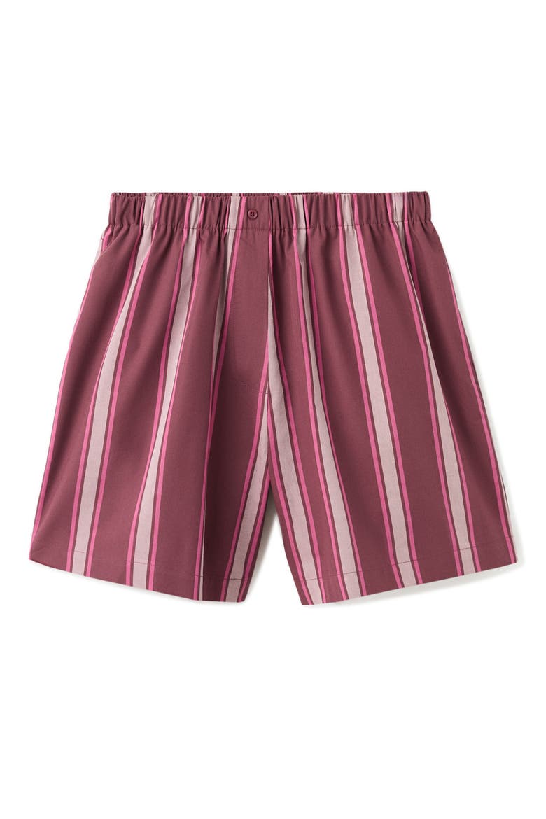Stripe Pajama Shorts, Alternate, color, FUCHSIA