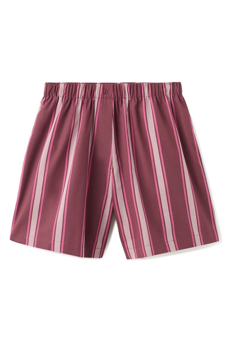 MANGO Stripe Pajama Shorts, Alternate, color, Fuchsia