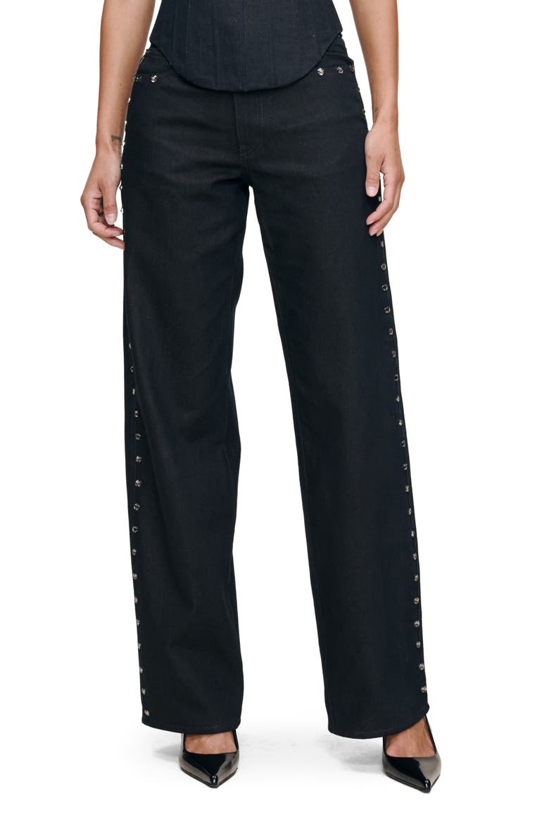 Kaylen Embellished Rhinestones High Waist Soft Curve Barrel Jeans, Main, color, ETERNITY EMBELLISHED