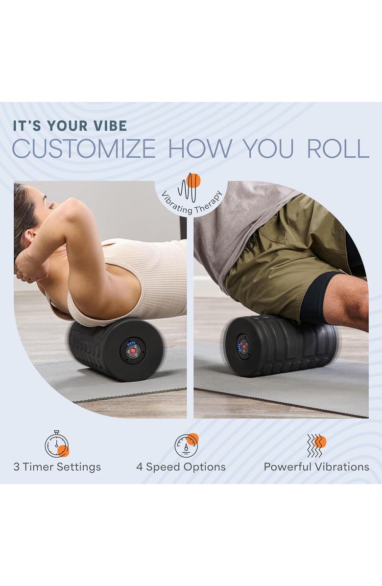 Lifepro Surger Vibrating Foam Roller for Fitness & Mobility 4Speed Foam Roller, Alternate, color, Black