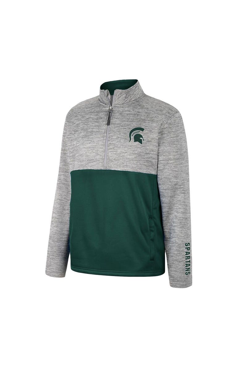 COLOSSEUM Men's Colosseum Gray Michigan State Spartans John Half-Zip Jacket, Alternate, color, 