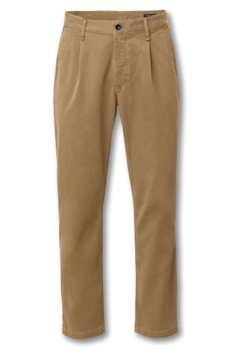 Evan Trim Fit Pleated Stretch Cotton Chinos, Alternate, color, BARK