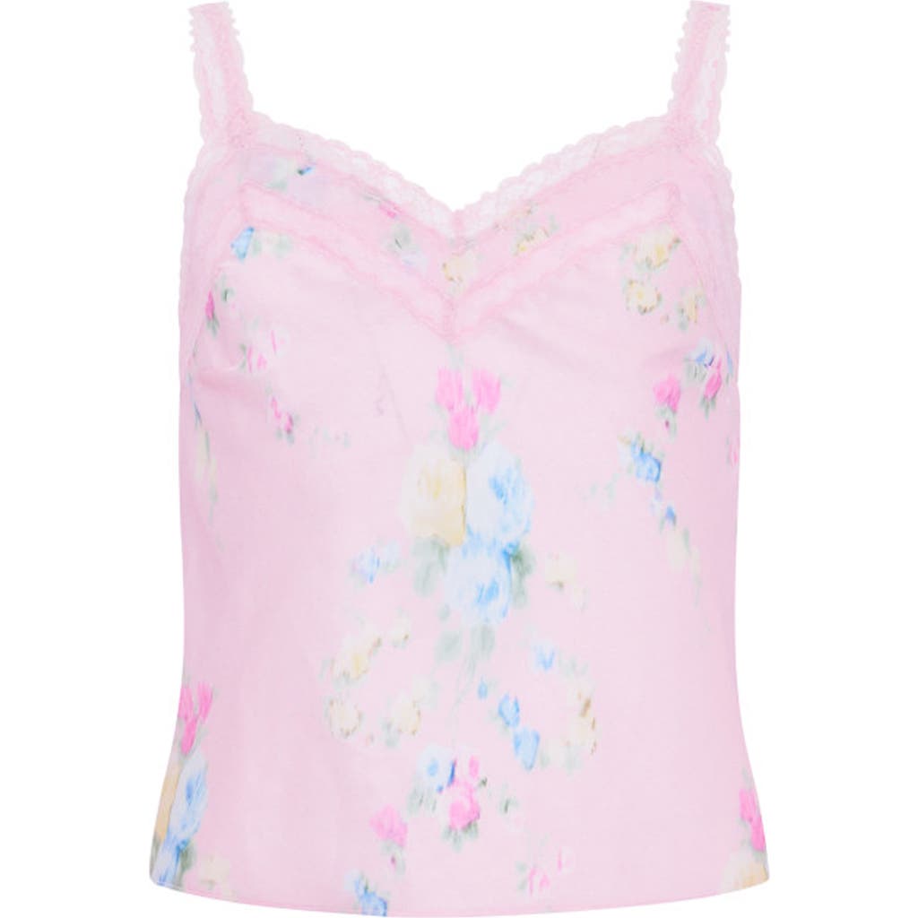 Loveshackfancy Kids' Lirena Floral Lace Trim Top In Pink