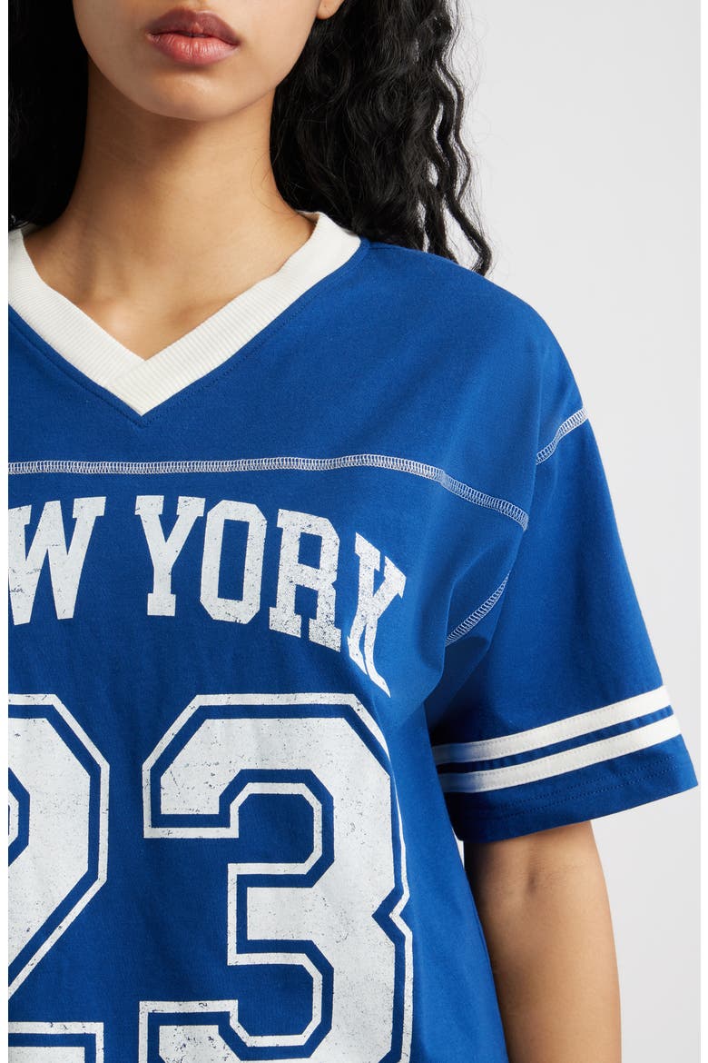 New York 23 Graphic Football T-Shirt, Alternate, color, NAVY