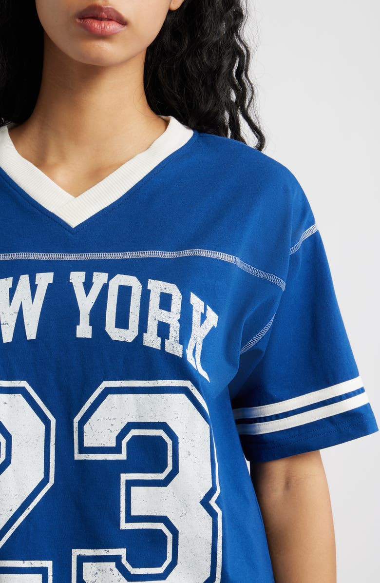 Vinyl Icons New York 23 Graphic Football T-Shirt, Alternate, color, Navy