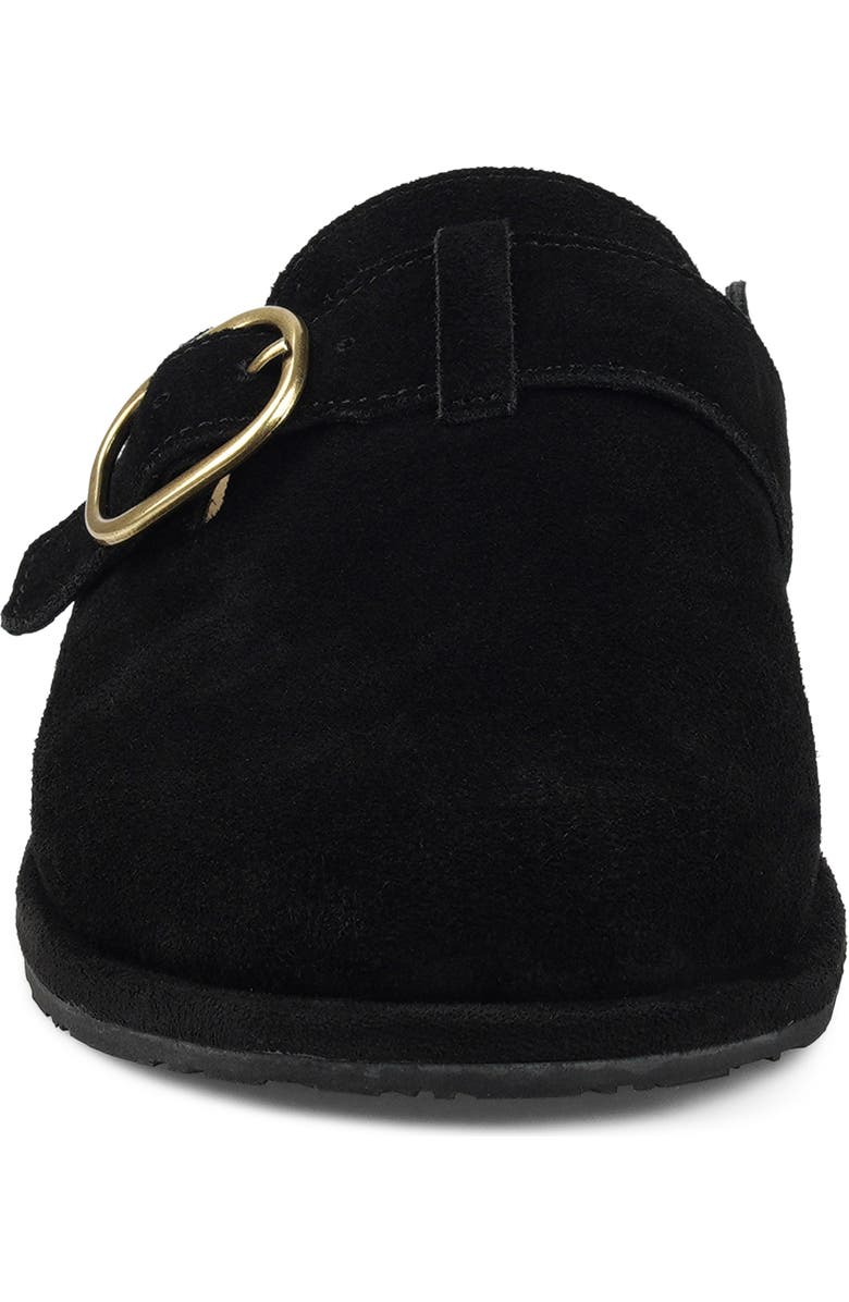 National Comfort Buckle Strap Clog, Alternate, color, Black Suede