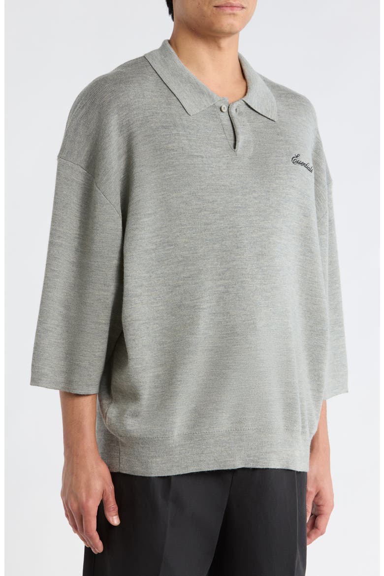 Signature Wool Polo Sweater, Alternate, color, CONCRETE HEATHER