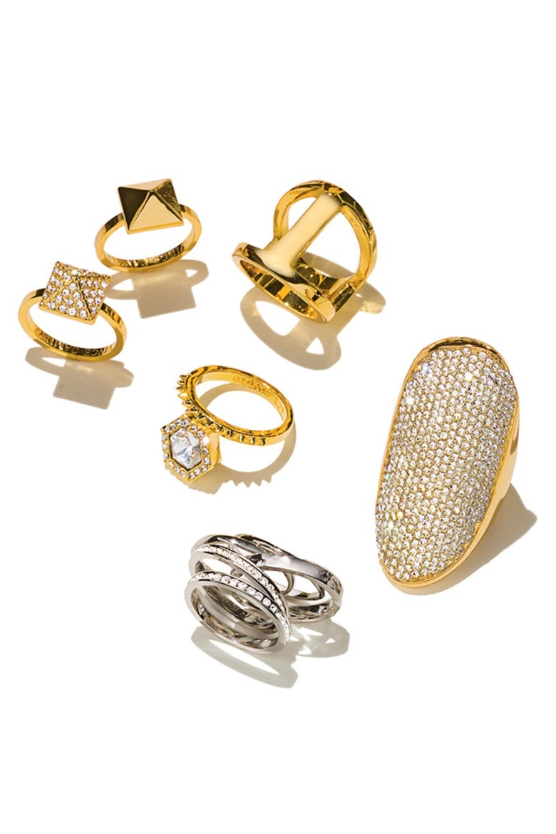 Pavé Pyramid Ring, Alternate, color, SILVER/ CLEAR CRYSTAL