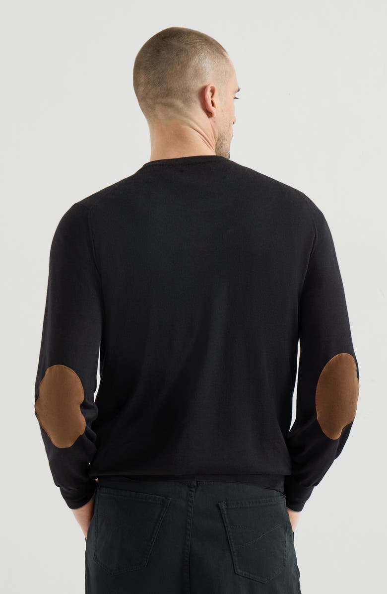 Brunello Cucinelli Lightweight sweater with patches, Alternate, color, 