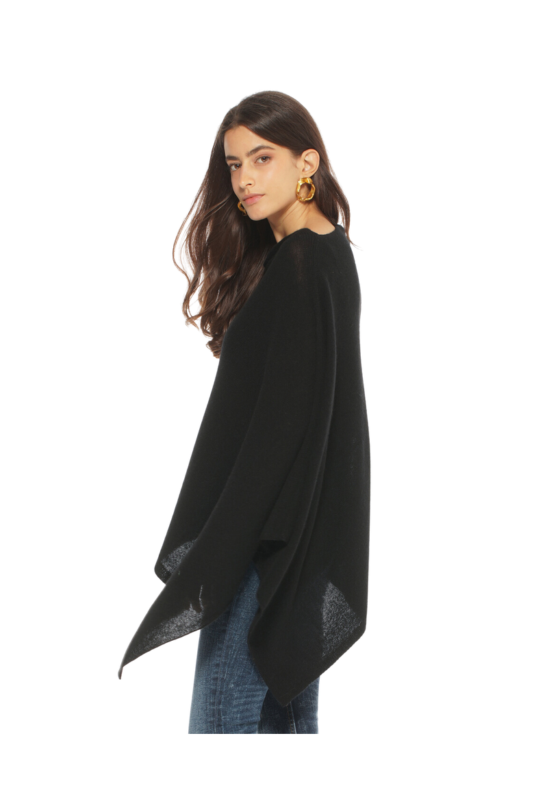 Essential Pure Cashmere Poncho, Alternate, color, Black