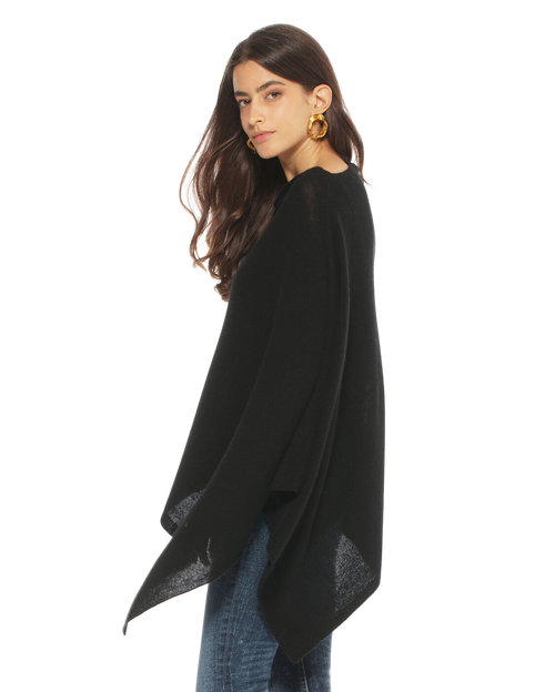 Monticelli Cashmere Essential Pure Cashmere Poncho In Blue