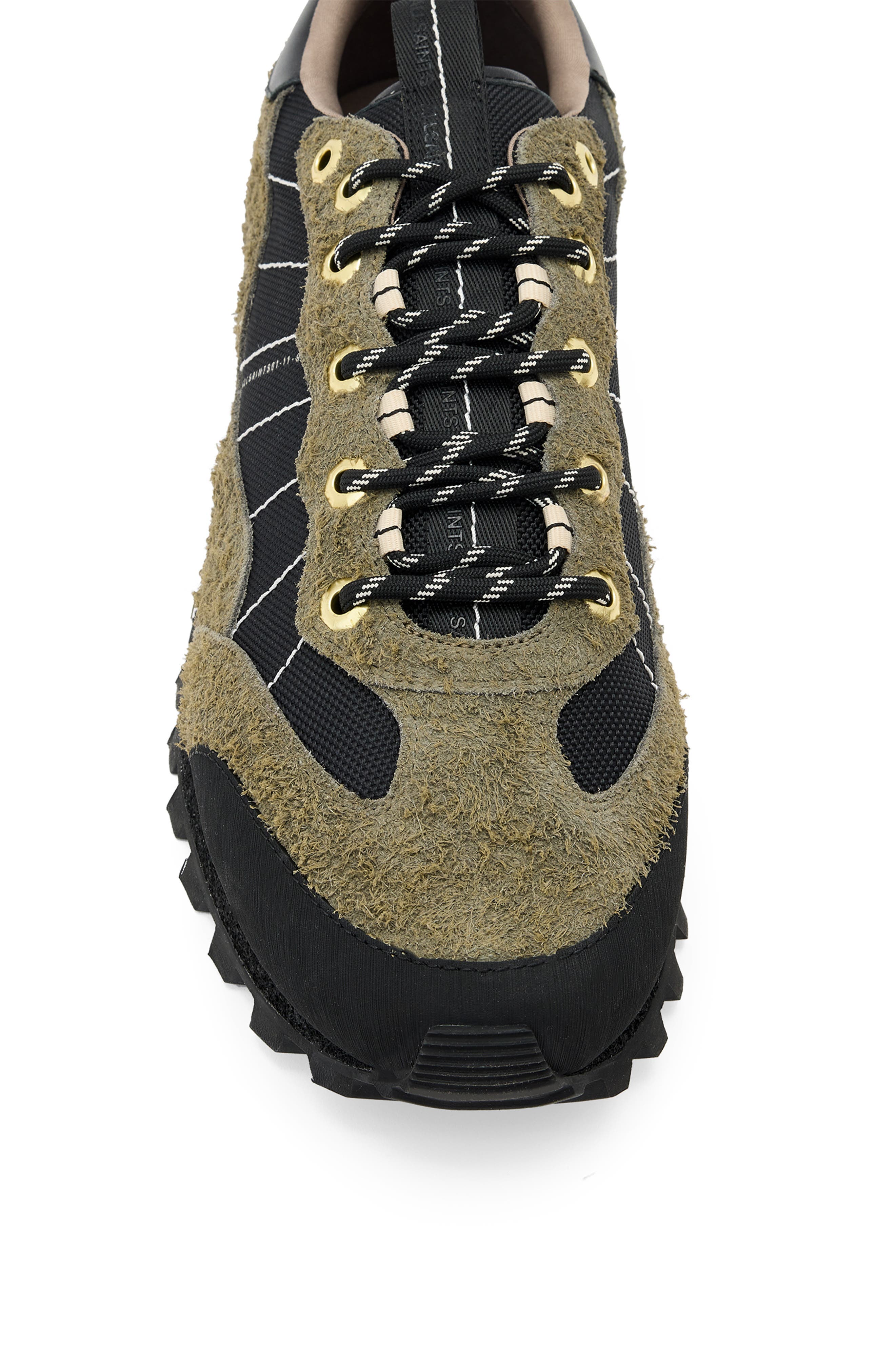 AllSaints Nevis Cleated Sneaker, Alternate, color, Khaki Green/ Black