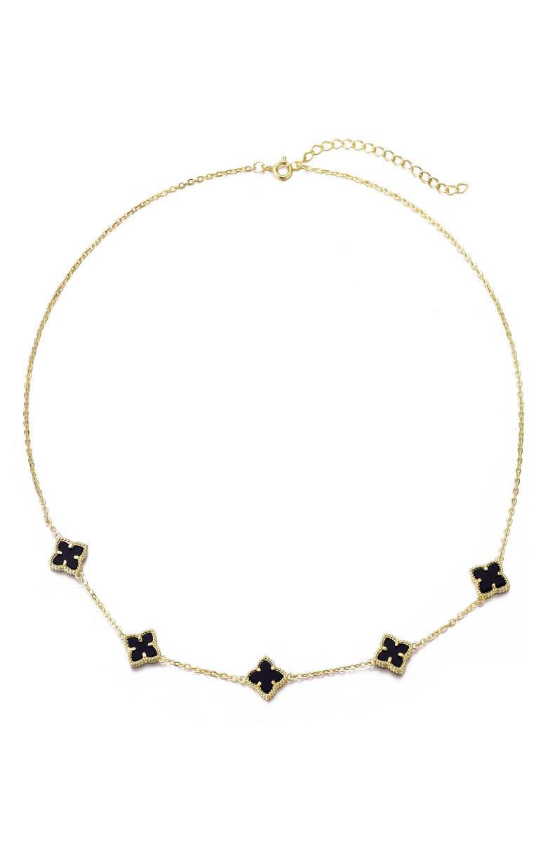 Adornia Mother of Pearl Station Necklace, Alternate, color, Black