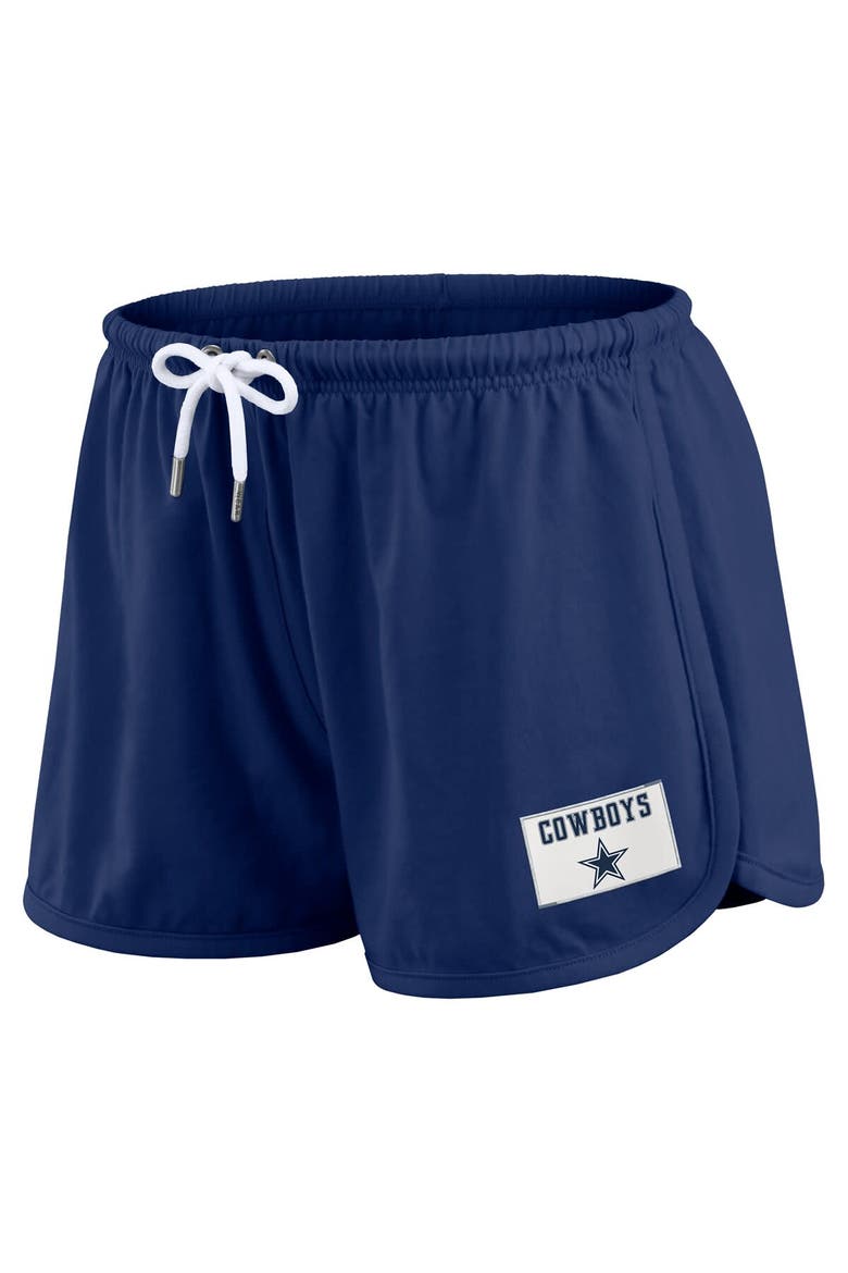 Women's WEAR by Erin Andrews Navy Dallas Cowboys Heavy Rugby Jersey Long Sleeve T-Shirt & Shorts Lounge Set, Alternate, color, Navy