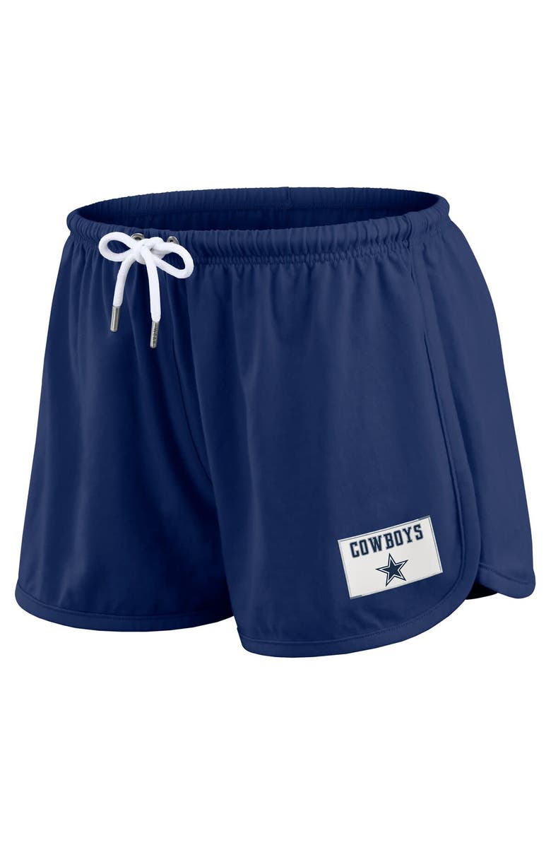 WEAR by Erin Andrews Women's WEAR by Erin Andrews Navy Dallas Cowboys Heavy Rugby Jersey Long Sleeve T-Shirt & Shorts Lounge Set, Alternate, color, Navy