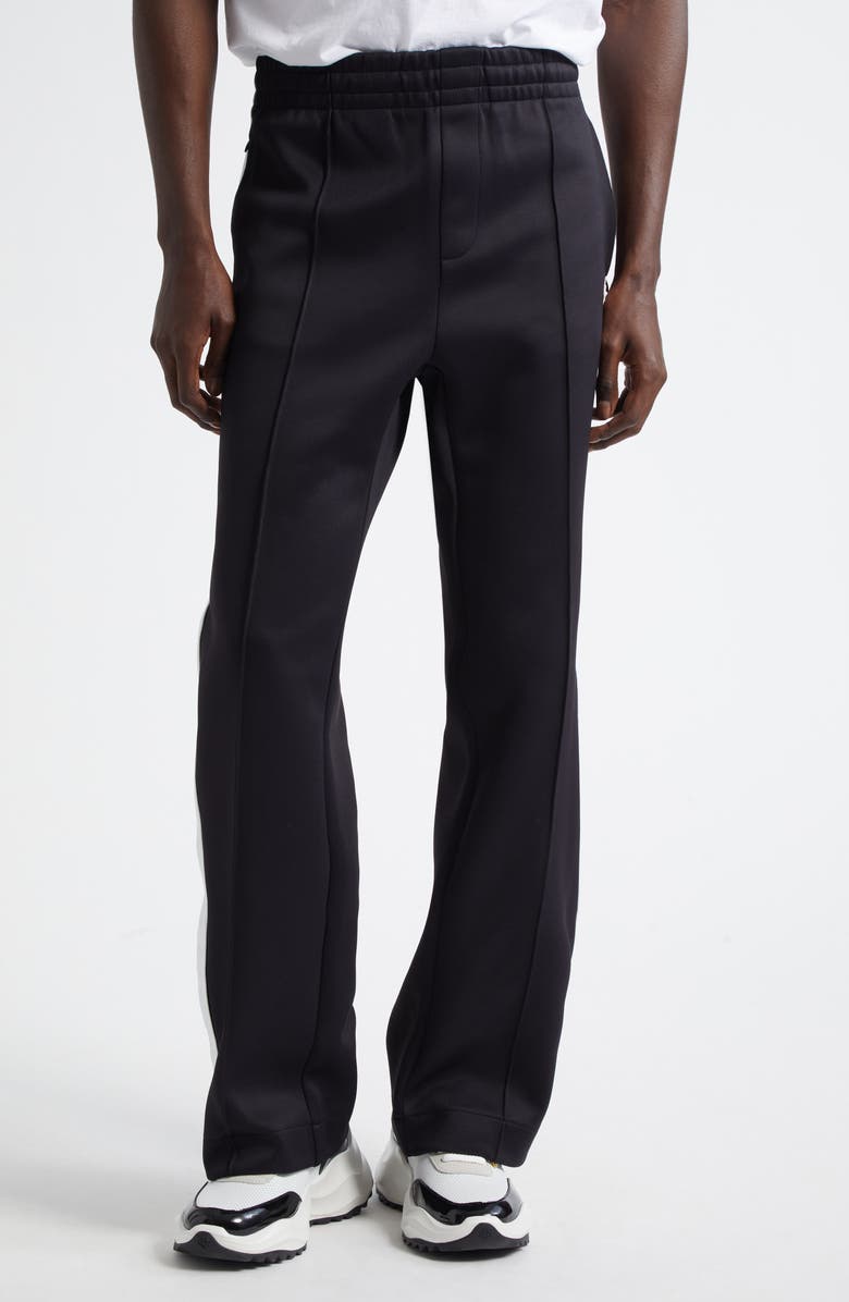 Casablanca Laurel Tape Scuba Knit Jersey Track Pants, Main, color, Black