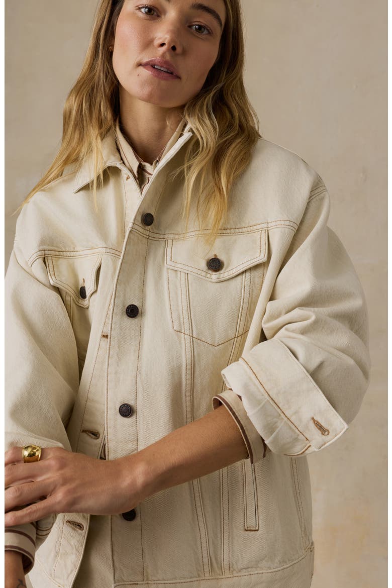 Driftwood Cotton Denim Jacket, Alternate, color, ALMOND MILK