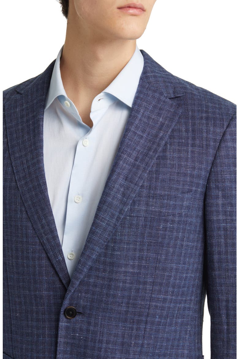 New Plymouth Check Cotton & Linen Sport Coat, Alternate, color, INK
