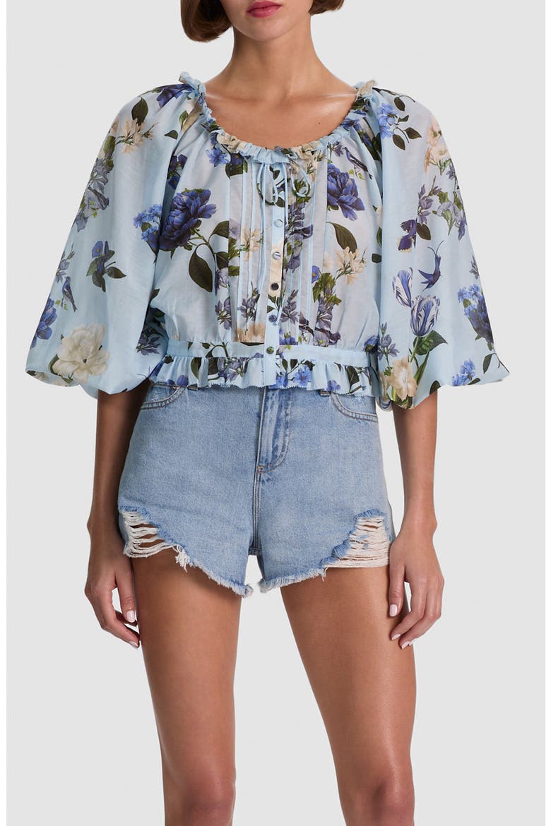 Mclaine Floral Crop Button-Up Shirt, Main, color, FLY AWAY
