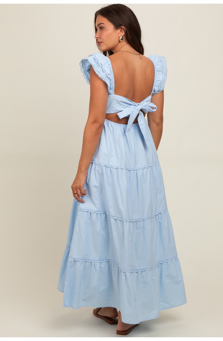 PinkBlush Ruffle Trim Maxi Dress, Alternate, color, Light Blue
