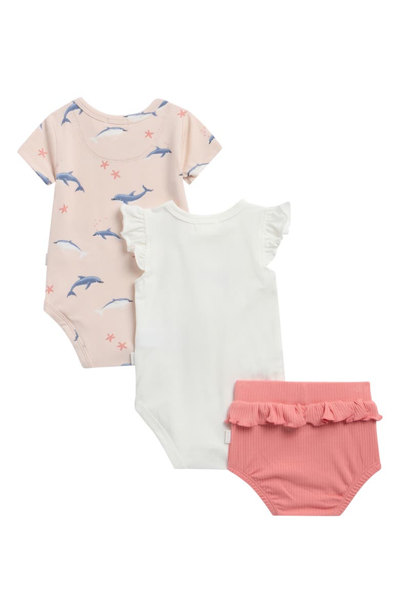 Petit Lem Dolphins Bodysuit & Bloomers Set, Alternate, color, Off White