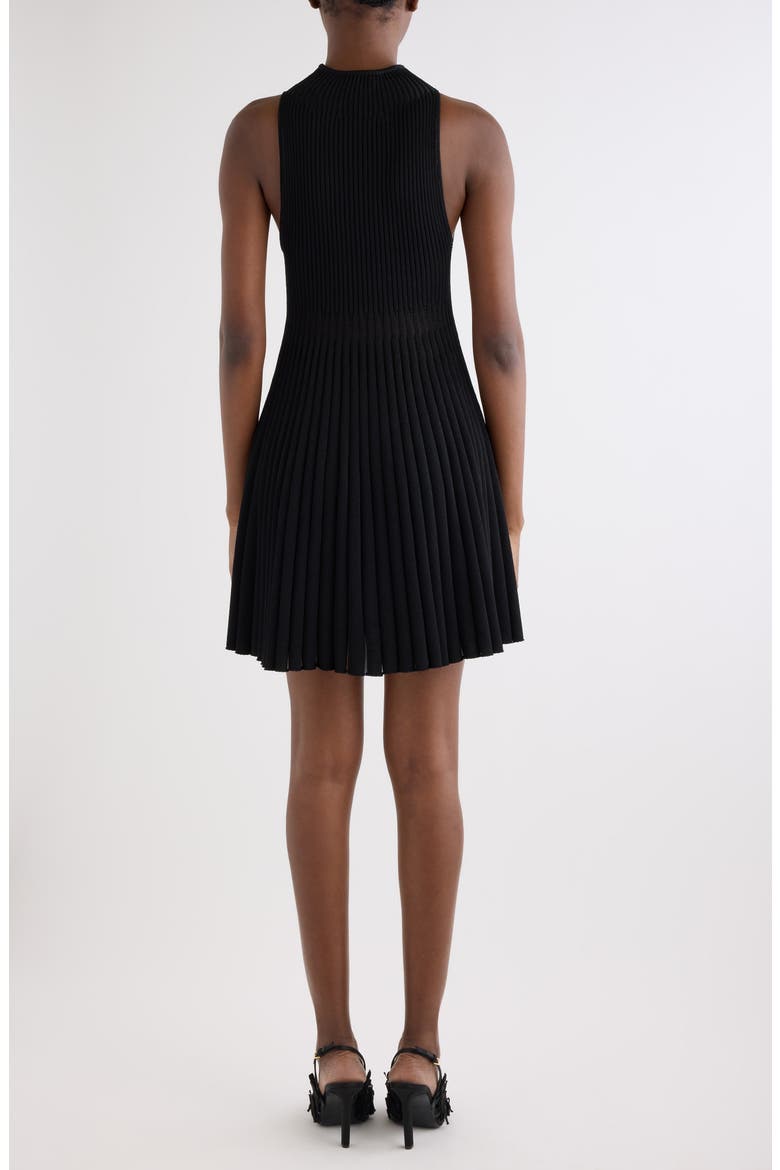 Sleeveless Rib Sweater Dress, Alternate, color, BLACK