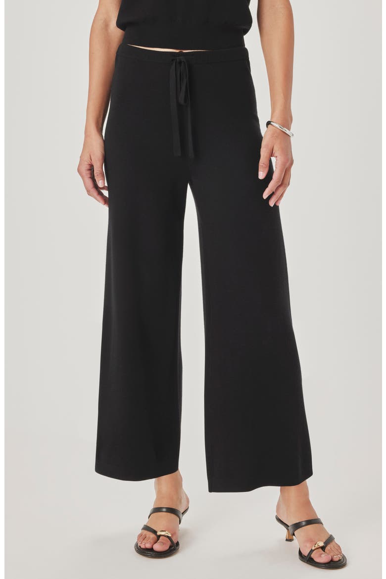 Christa Crop Sweater Pants, Main, color, BLACK
