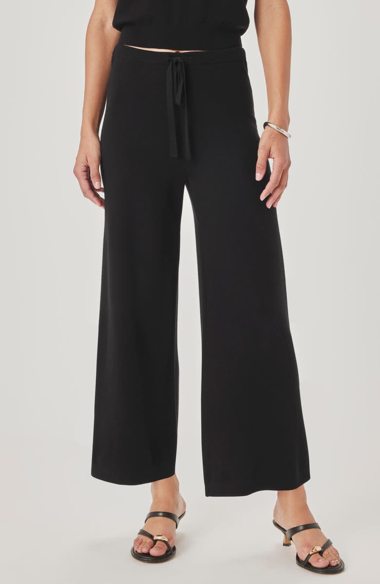 Splendid Christa Crop Sweater Pants, Main, color, Black