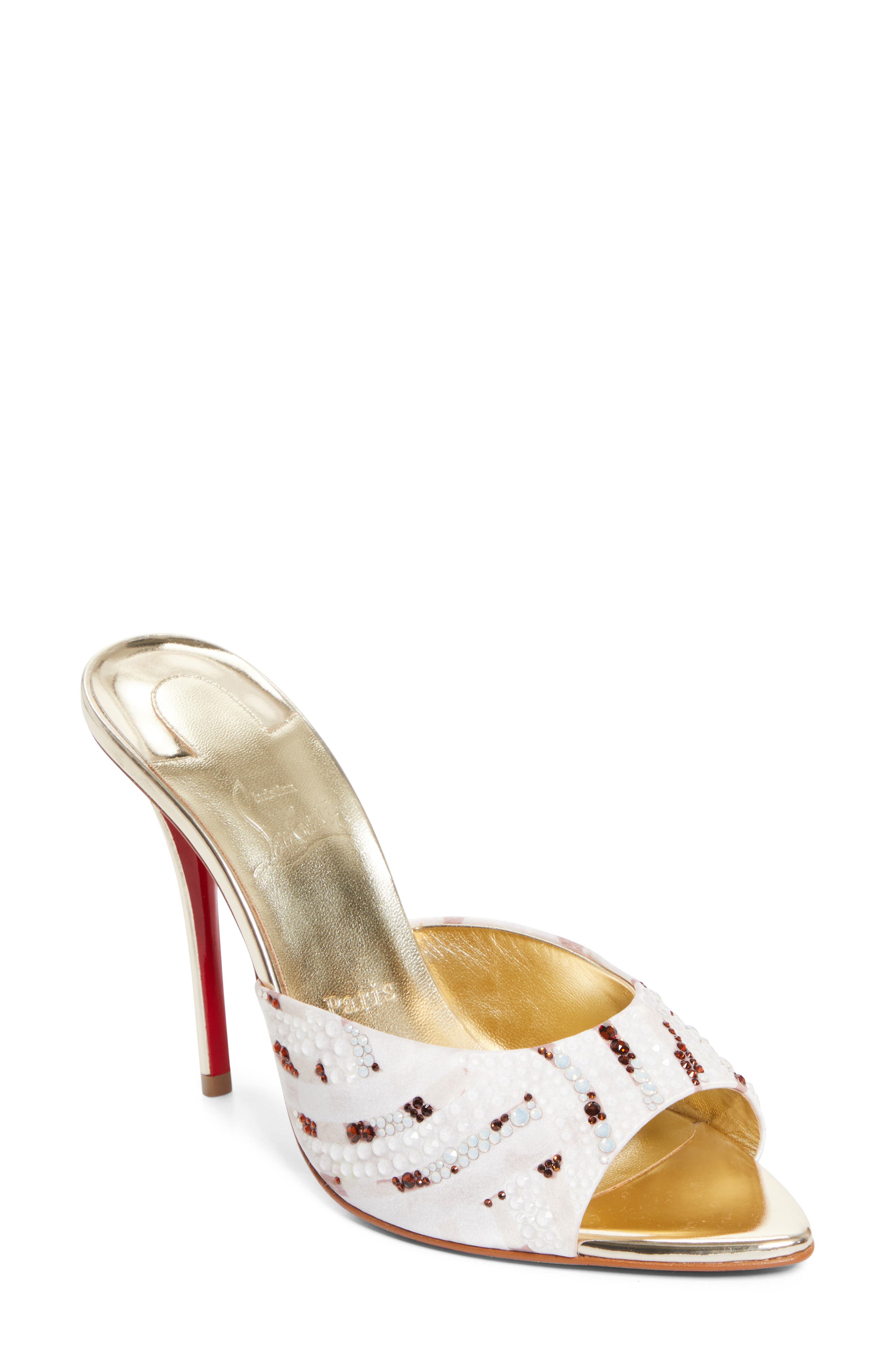 Miss Z Gaagal Strass Sandal, Main, color, MULTI LECHE/ PLATINE