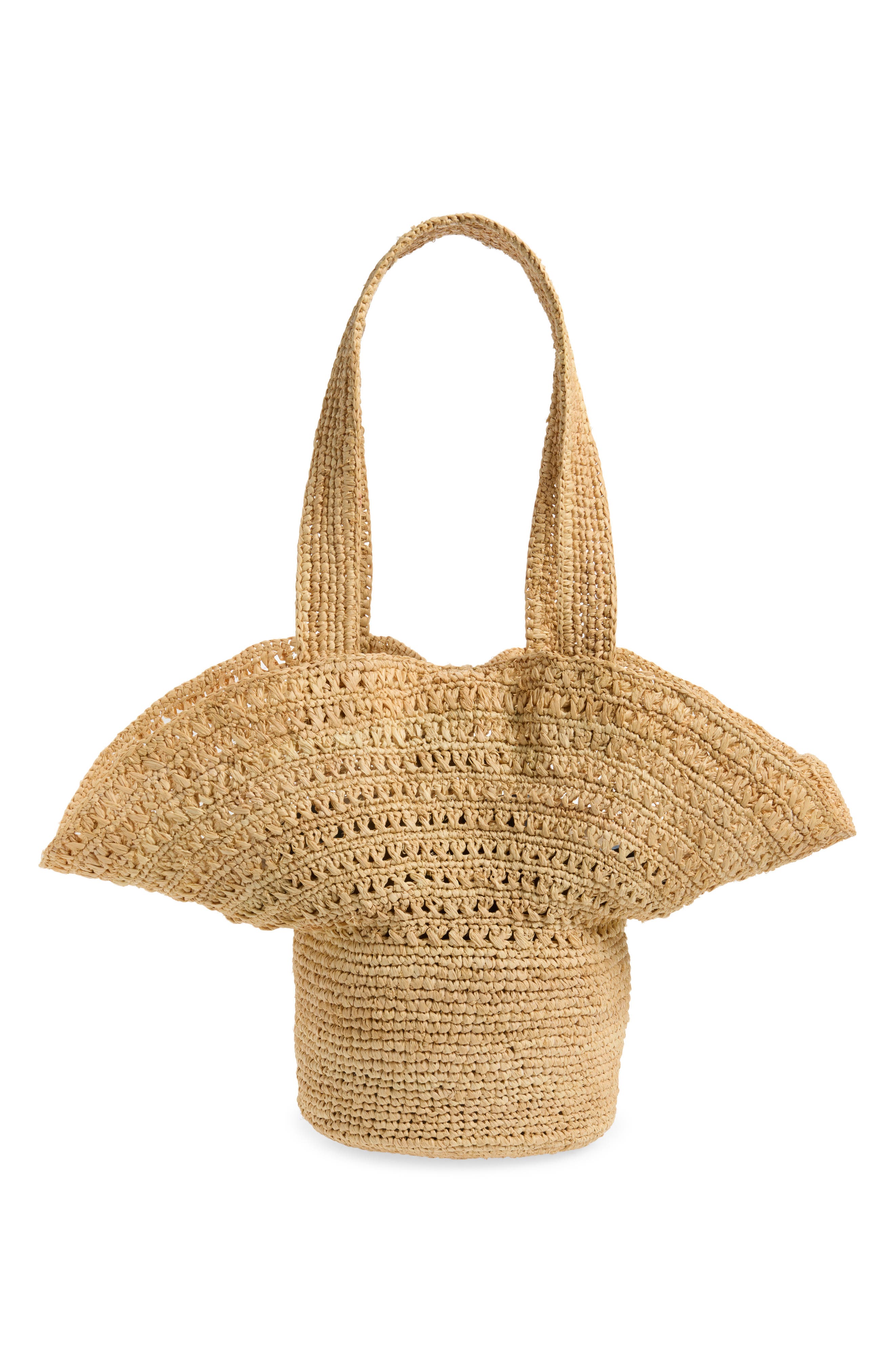 Reformation Sonia Raffia Hat Bag, Alternate, color, Natrual Raffia