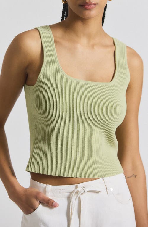 Derek Lam 10 Crosby Sain Ribbed Sweater Tank Top In Green