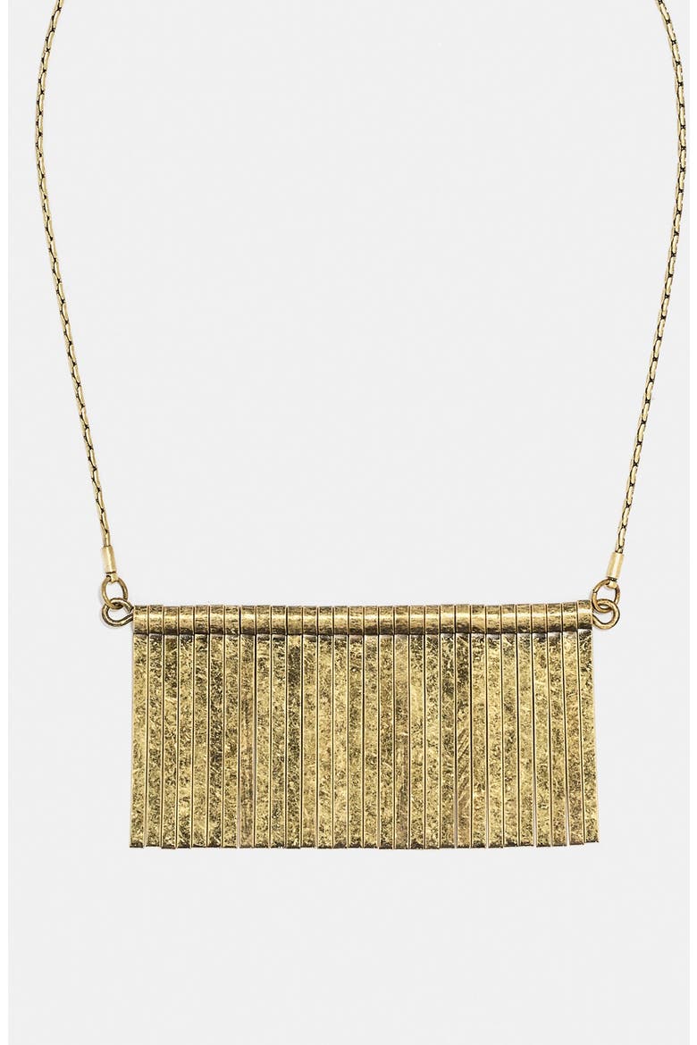 Fringe Bib Necklace, Alternate, color, ANTIQUE GOLD