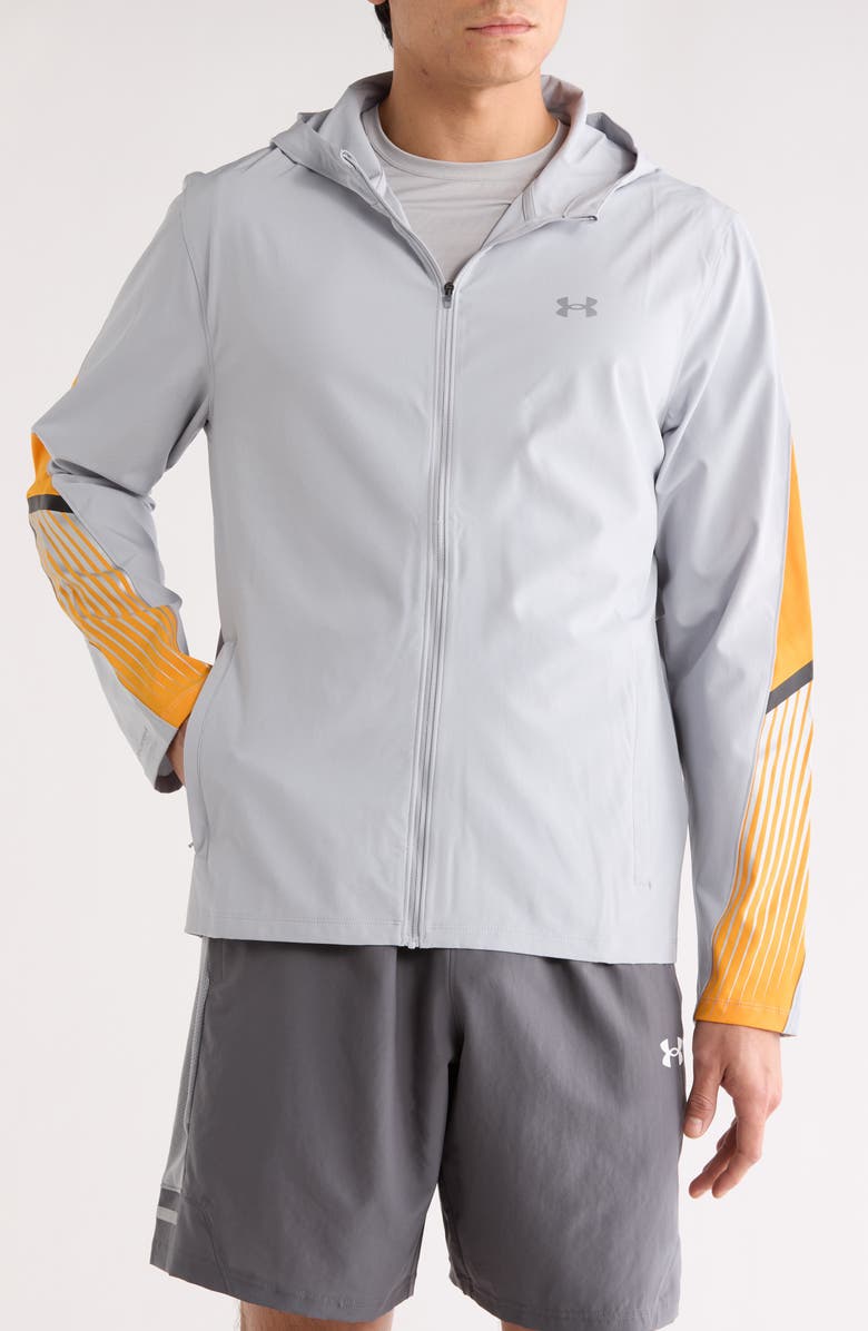Under Armour Velociti Storm Hooded Jacket, Main, color, Mod Gray