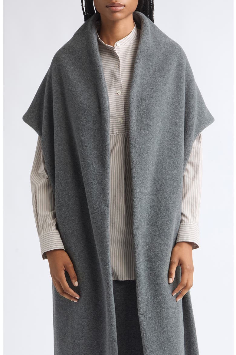 Fleece Cape Coat, Main, color, CHARCOAL MELANGE