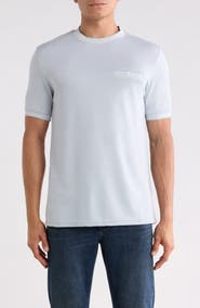 DENIM AND FLOWER Tipped Crewneck Pocket T-Shirt