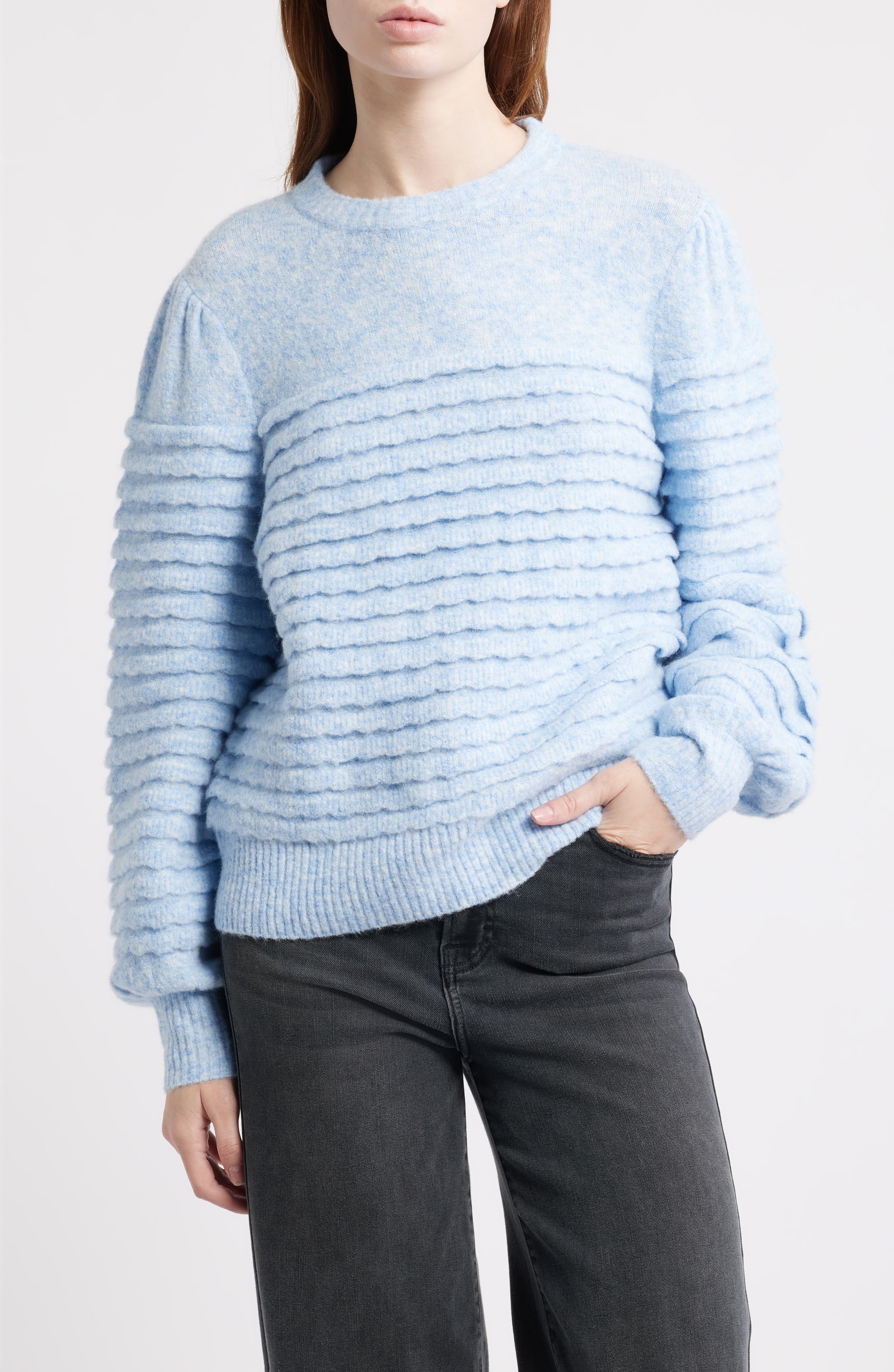 Treasure & Bond Scalloped Crewneck Sweater