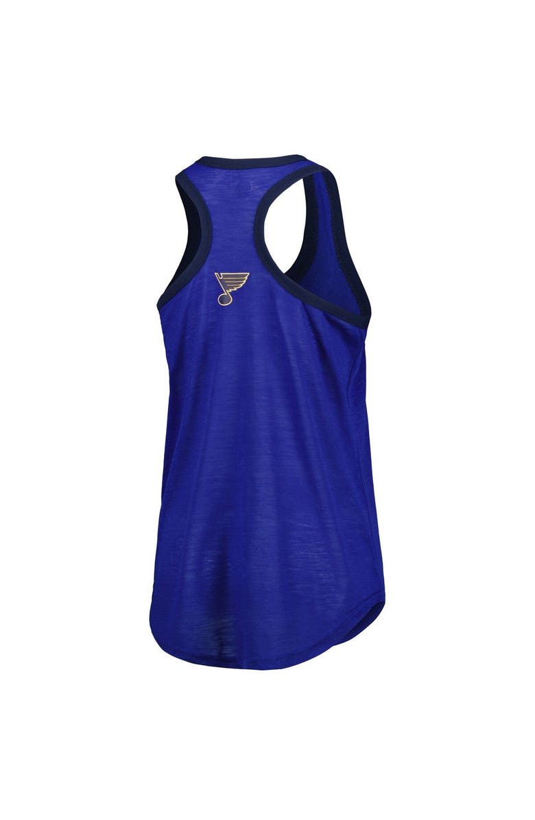 G-III 4HER BY CARL BANKS Women's G-III 4Her by Carl Banks Royal St. Louis Blues First Base Racerback Scoop Neck Tank Top, Alternate, color, 