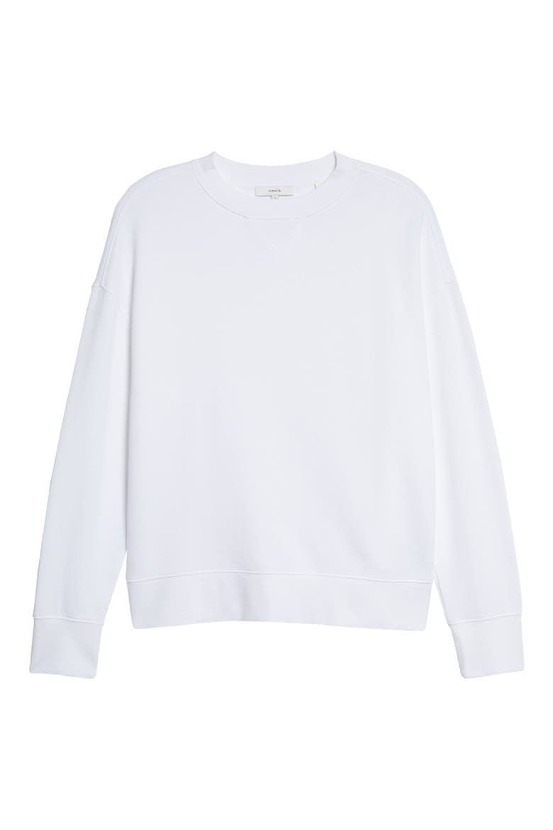 Essential Relaxed Cotton Sweatshirt, Alternate, color, OPTIC WHITE