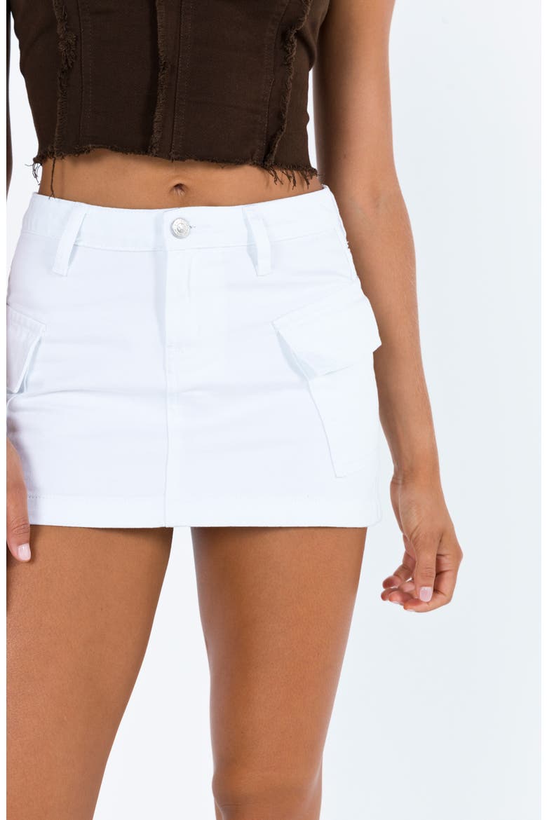 Zazai Cargo Denim Miniskirt, Alternate, color, WHITE